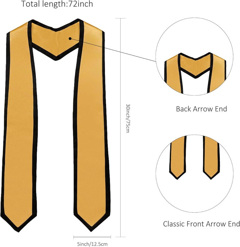 FtyFty Unisex Adult Graduation Honor Stole Classic End With Trim 72" Long - Image 4
